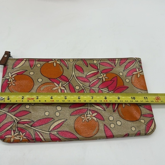 Key-Per Vintage Clutch Pouch Oranges Pink Leaves Plumeria FP6089 - Picture 9 of 9